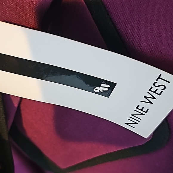 Nine West Size 6 Purple Open-Front Jacket Black Trim - Picture 7 of 8